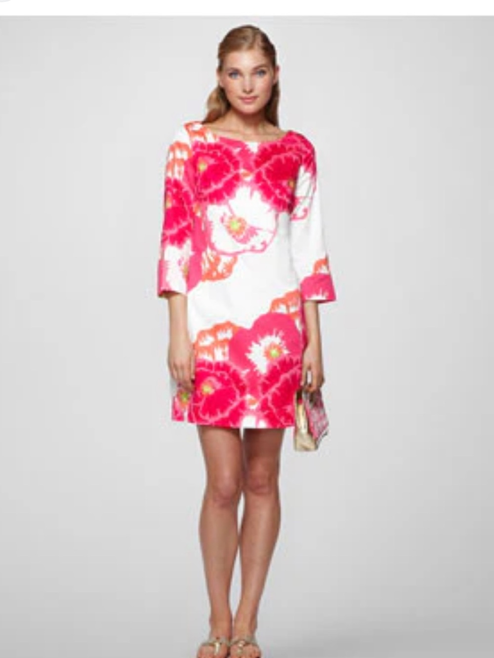 Lilly Pulitzer Dress Sz 2 3/4 sleeve coastal cotton wedding preppy